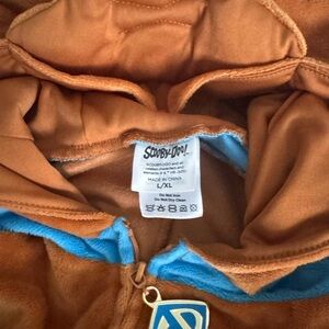 Scooby-Doo Brown Fleece Hoodie with Blue Trim